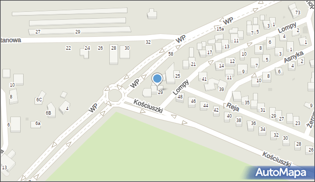 Głogów, Lompy Józefa, 31, mapa Głogów