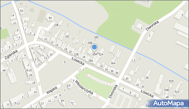 Głowno, Łowicka, 30A, mapa Głowno
