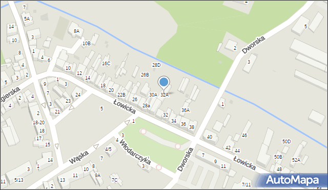 Głowno, Łowicka, 32A, mapa Głowno