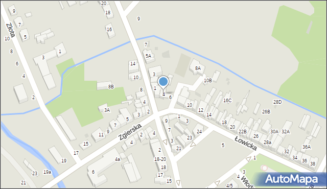 Głowno, Łowicka, 4, mapa Głowno