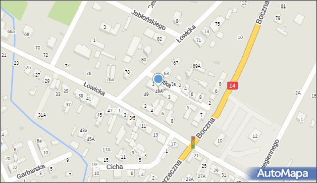 Głowno, Łowicka, 49A, mapa Głowno