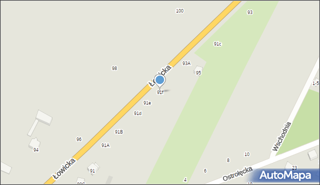 Głowno, Łowicka, 91f, mapa Głowno