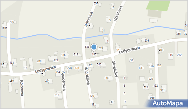 Godziszka, Łodygowska, 185, mapa Godziszka