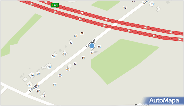 Gogolin, Lompy Józefa, 57, mapa Gogolin