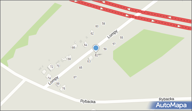 Gogolin, Lompy Józefa, 61, mapa Gogolin