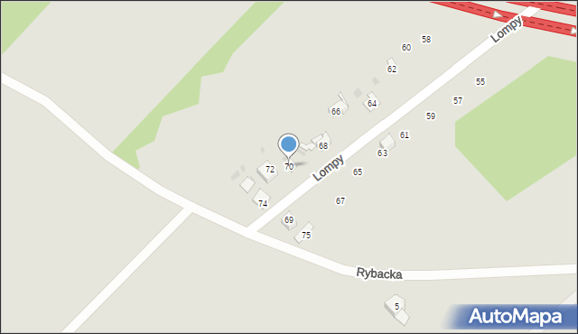 Gogolin, Lompy Józefa, 70, mapa Gogolin
