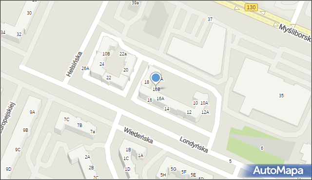 Gorzów Wielkopolski, Londyńska, 16B, mapa Gorzów Wielkopolski