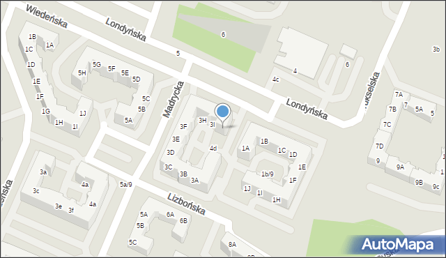 Gorzów Wielkopolski, Londyńska, 3J, mapa Gorzów Wielkopolski