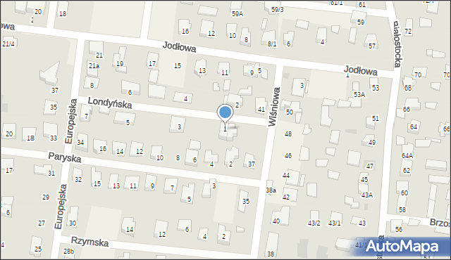 Grabówka, Londyńska, 1, mapa Grabówka