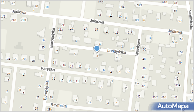 Grabówka, Londyńska, 3, mapa Grabówka