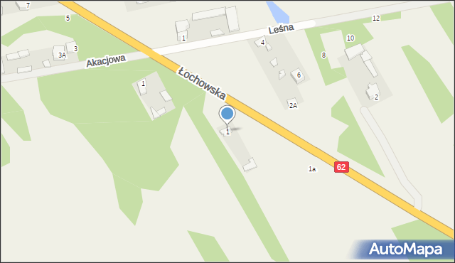 Gwizdały, Łochowska, 1, mapa Gwizdały
