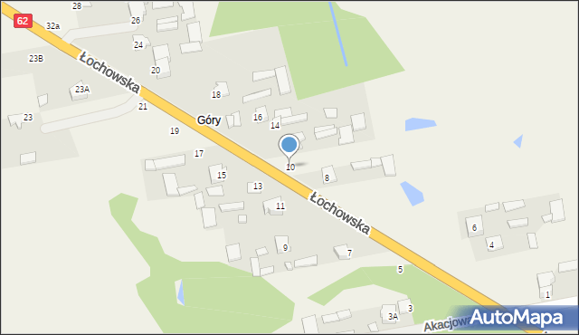 Gwizdały, Łochowska, 10, mapa Gwizdały