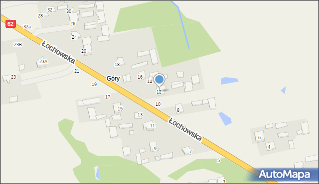 Gwizdały, Łochowska, 12, mapa Gwizdały