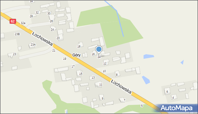 Gwizdały, Łochowska, 14, mapa Gwizdały