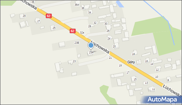 Gwizdały, Łochowska, 23A, mapa Gwizdały