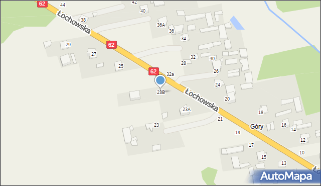 Gwizdały, Łochowska, 23B, mapa Gwizdały