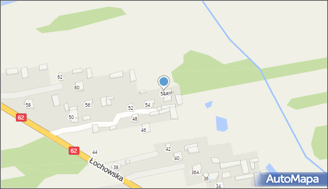 Gwizdały, Łochowska, 54A, mapa Gwizdały