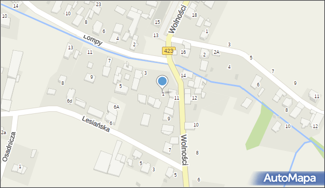 Januszkowice, Lompy Józefa, 1, mapa Januszkowice