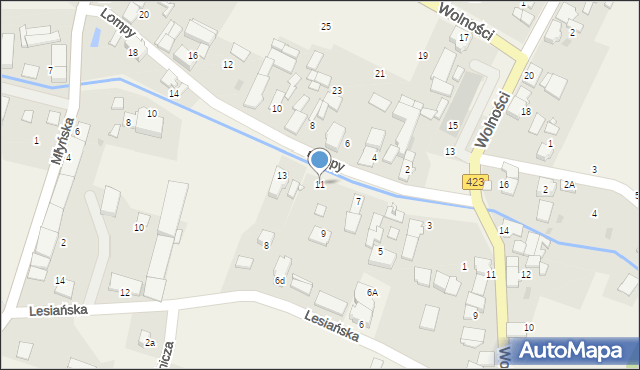 Januszkowice, Lompy Józefa, 11, mapa Januszkowice