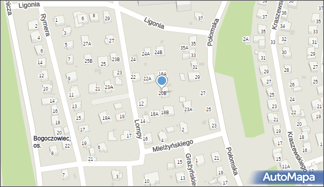 Jastrzębie-Zdrój, Lompy Józefa, 20B, mapa Jastrzębie-Zdrój
