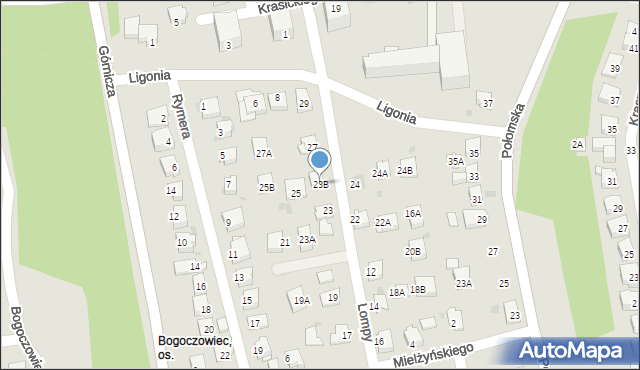 Jastrzębie-Zdrój, Lompy Józefa, 23B, mapa Jastrzębie-Zdrój