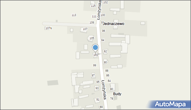 Jednaczewo, Łomżyńska, 101, mapa Jednaczewo