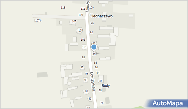 Jednaczewo, Łomżyńska, 90, mapa Jednaczewo