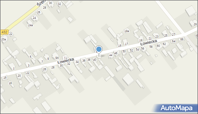 Jerka, Łowiecka, 42, mapa Jerka