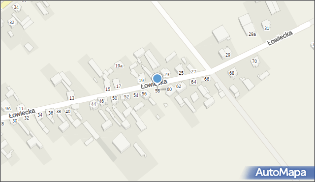 Jerka, Łowiecka, 58, mapa Jerka