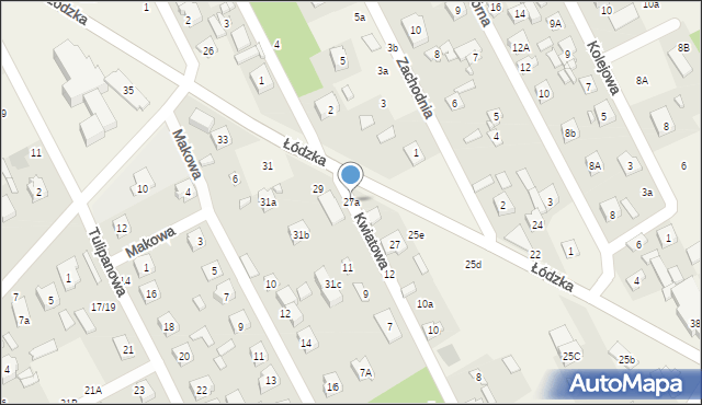 Justynów, Łódzka, 27a, mapa Justynów