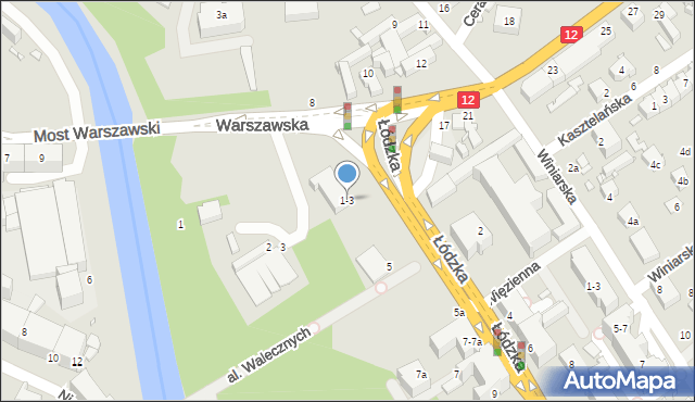 Kalisz, Łódzka, 1-3, mapa Kalisza