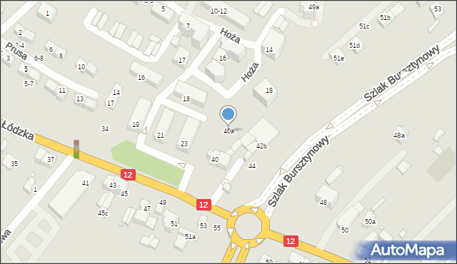 Kalisz, Łódzka, 40a, mapa Kalisza