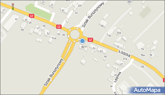 Kalisz, Łódzka, 59, mapa Kalisza
