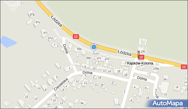 Kalisz, Łódzka, 99, mapa Kalisza