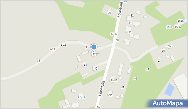 Kalisz, Łowiecka, 41, mapa Kalisza
