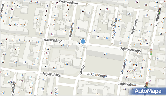 Katowice, Lompy Józefa, 7, mapa Katowic