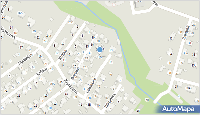 Katowice, Łowiecka, 10, mapa Katowic