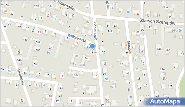 Katowice, Łopianowa, 6, mapa Katowic