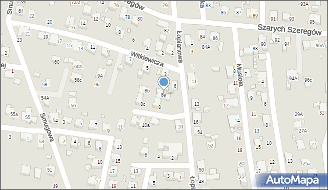 Katowice, Łopianowa, 8a, mapa Katowic