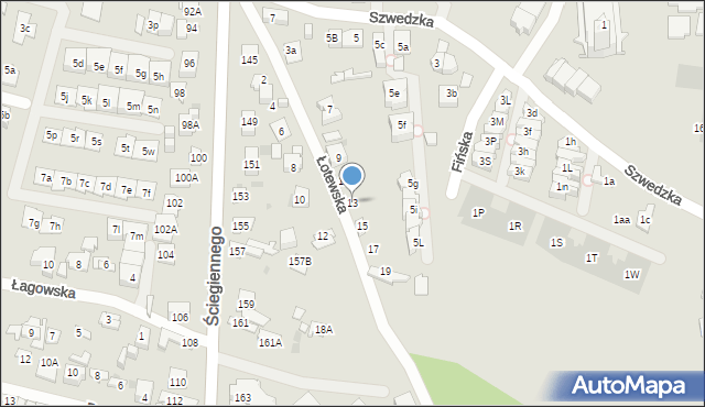 Kielce, Łotewska, 13, mapa Kielc