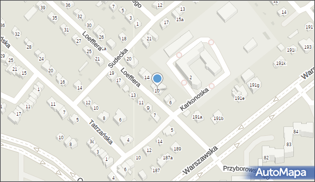 Kielce, Loefflera Franciszka, 10, mapa Kielc