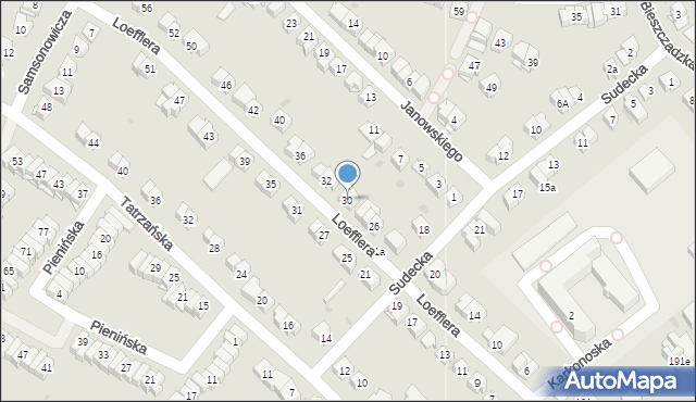 Kielce, Loefflera Franciszka, 30, mapa Kielc