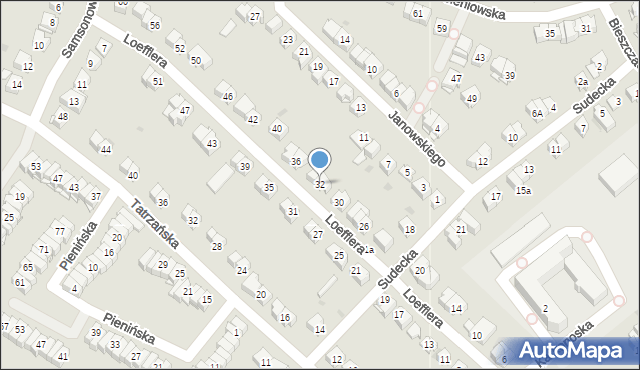 Kielce, Loefflera Franciszka, 32, mapa Kielc