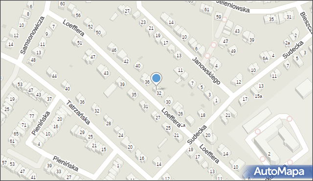 Kielce, Loefflera Franciszka, 34, mapa Kielc