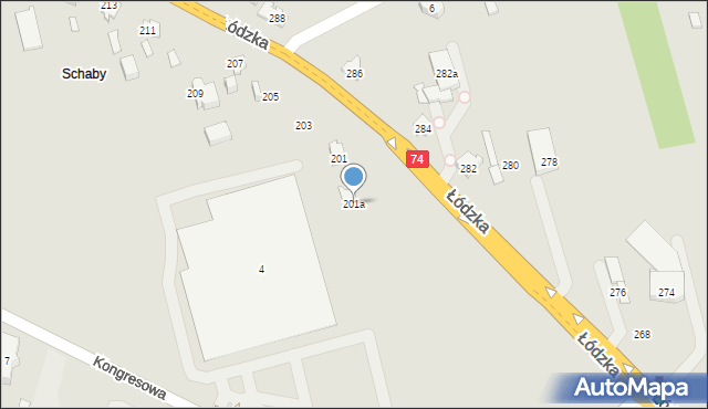 Kielce, Łódzka, 201a, mapa Kielc