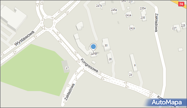 Kielce, Łódzka, 247D, mapa Kielc