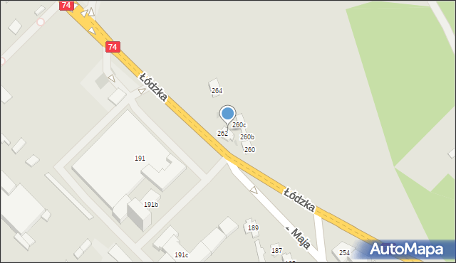 Kielce, Łódzka, 262a, mapa Kielc