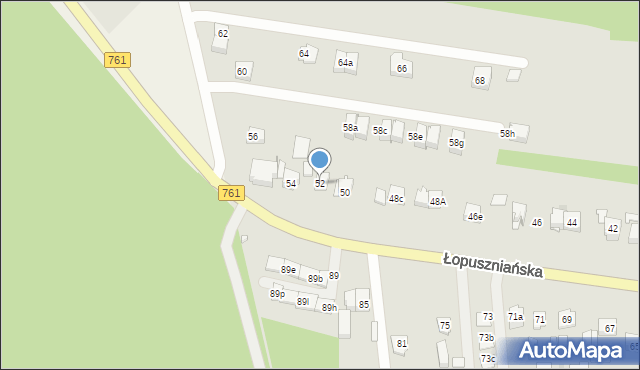 Kielce, Łopuszniańska, 52, mapa Kielc