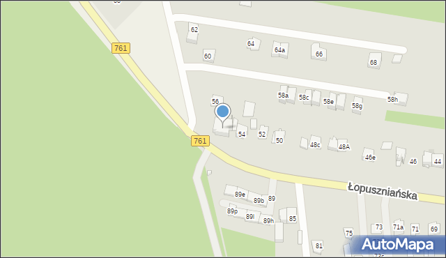 Kielce, Łopuszniańska, 54a, mapa Kielc