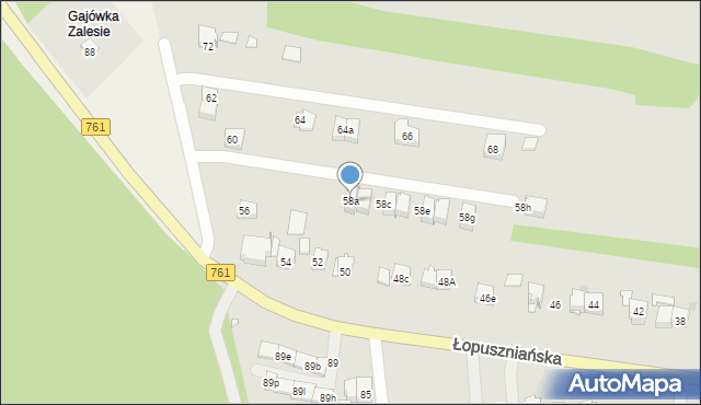 Kielce, Łopuszniańska, 58a, mapa Kielc